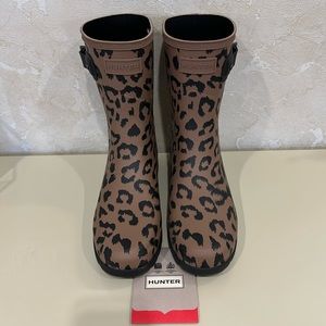 Hunter Original Cheetah Print Refined Short Boots - Women’s Size 7
